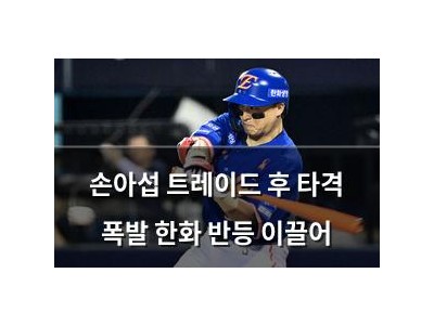 손아섭 트레이드 후 타격 폭발 한화 반등 이끌어