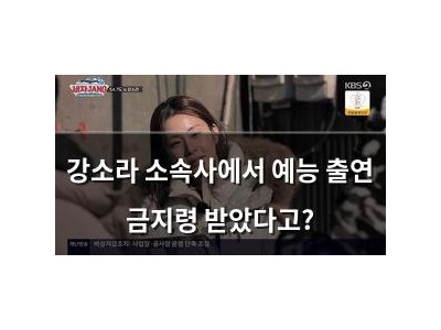 강소라 소속사에서 예능 출연 금지령 받았다고?