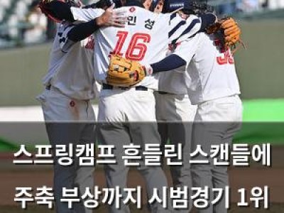 스프링캠프 흔들린 스캔들에 주축 부상까지 시범경기 1위 달성