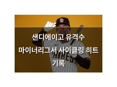 샌디에이고 유격수 마이너리그서 사이클링 히트 기록