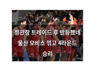 정관장 트레이드 후 반등했네 울산 모비스 꺾고 4라운드 승리
