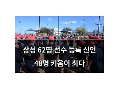 삼성 62명 선수 등록 신인 48명 키움이 최다