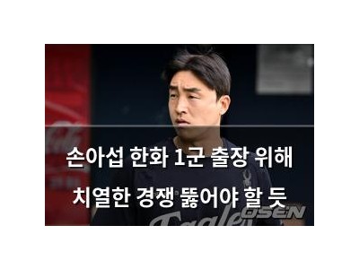 손아섭 한화 1군 출장 위해 치열한 경쟁 뚫어야 할 듯