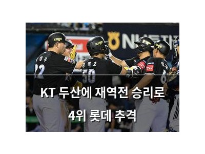 KT 두산에 재역전 승리로 4위 롯데 추격