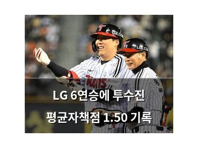 LG 6연승에 투수진 평균자책점 1.50 기록