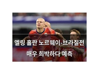 엘링 홀란 노르웨이-브라질전 매우 희박하다 예측