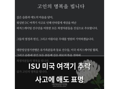 ISU 미국 여객기 추락 사고에 애도 표명