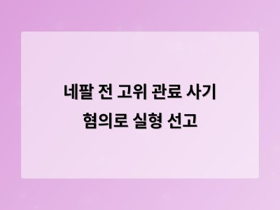 네팔 공직자들이 국민을 속여 미국 난민으로 위장해 사기 행각을 벌여 4년형 선고
