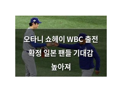 오타니 쇼헤이 WBC 출전 확정 일본 팬들 기대감 높아져